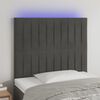 vidaXL T&ecirc;te de lit &agrave; LED Gris fonc&eacute; 90x5x118/128 cm Velours