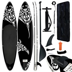 vidaXL Ensemble de planche SUP gonflable 305x76x15 cm noir