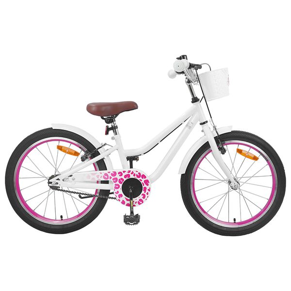 vidaXL V&eacute;lo pour Enfants 18 Pouces pour les 5-7 ans Blanc