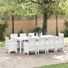 vidaXL Ensemble de salle à manger pour jardin 11 pcs Blanc Rattan Polt