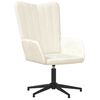 vidaXL Chaise de relaxation avec tabouret Blanc cr&egrave;me Velours