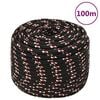 vidaXL Corde de bateau Noir 14 mm 100 m Polypropyl&egrave;ne