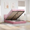 VidaXL Cadre de lit ottoman avec matelas rose 140x200 cm velours