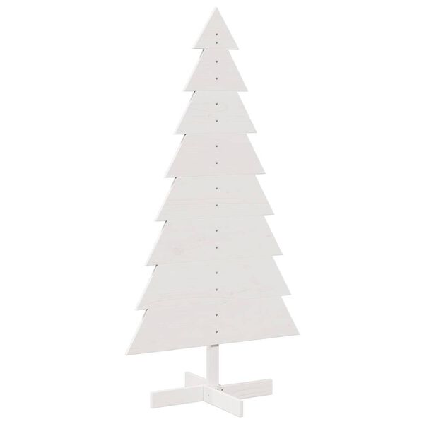 vidaXL Arbre de Noël en bois pour décoration blanc 150 cm pin massif