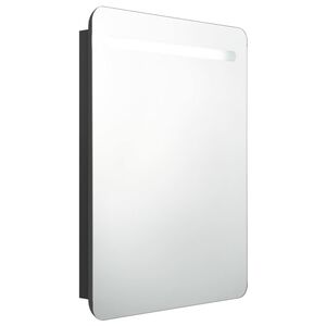 vidaXL Armoire de salle de bain &agrave; miroir LED noir 60x11x80 cm