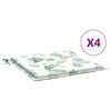 vidaXL Coussins de chaise lot de 4 motif de feuilles 50x50x4 cm tissu