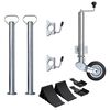 vidaXL Roue cric de remorque 60 mm 2 tubes de support 2 pinces fendues