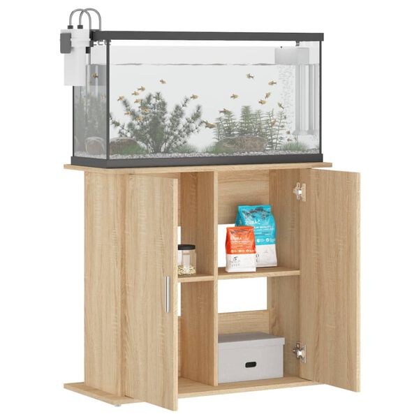vidaXL Support d'aquarium Chêne Sonoma 81x36x73 cm Bois d'ingénierie
