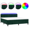 vidaXL Sommier &agrave; lattes de lit matelas et LED Vert fonc&eacute; 180x200 cm