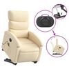 vidaXL Fauteuil inclinable de massage &eacute;lectrique Cr&egrave;me Tissu