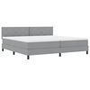 vidaXL Lit &agrave; ressorts avec matelas Gris clair 200 x 200 cm tissu