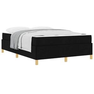 vidaXL Cadre de lit avec matelas Noir 140 x 200 cm tissu