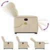 vidaXL Fauteuil inclinable de massage Cr&egrave;me Tissu