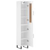 vidaXL Buffet haut Blanc brillant 34,5x34x180 cm Bois d'ing&eacute;nierie