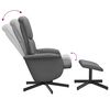 vidaXL Fauteuil de massage inclinable et repose-pieds gris fonc&eacute; tissu