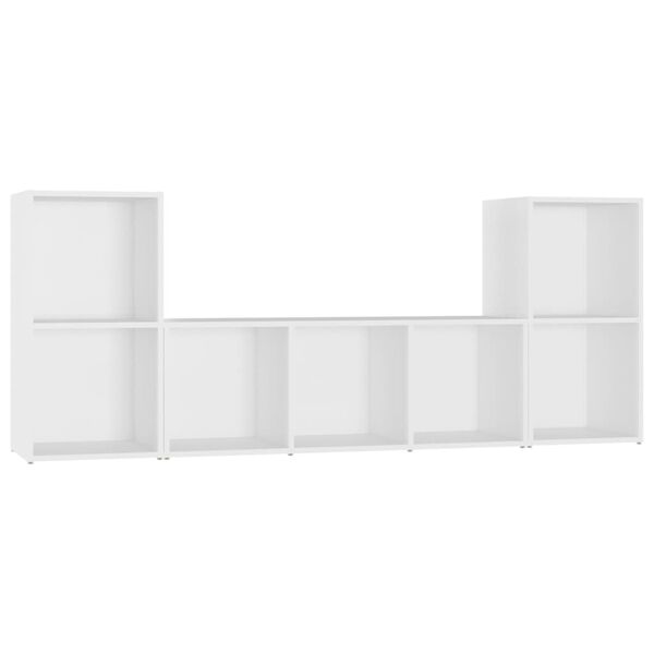 vidaXL Ensemble de meubles TV 3 pcs Blanc Bois d'ingénierie