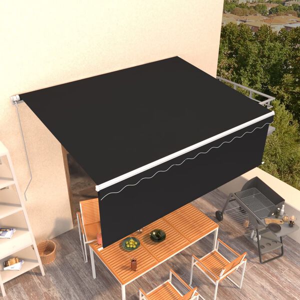 vidaXL Auvent manuel r&eacute;tractable avec store 4x3 m Anthracite