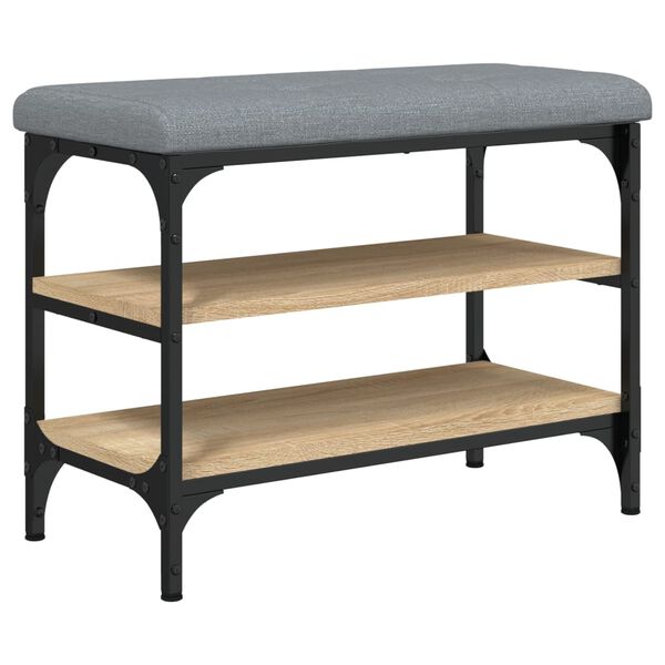 vidaXL Banc &agrave; chaussures ch&ecirc;ne sonoma 62x32x47 cm bois d'ing&eacute;nierie