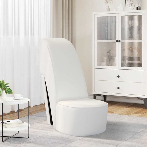 vidaXL Chaise en forme de chaussure à talon haut Blanc Similicuir
