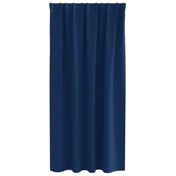 vidaXL Rideaux occultants avec anneaux 2 pcs Bleu fonc&eacute; 175 x 140 cm