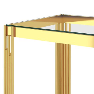 vidaXL Table basse Doré 55x55x55 cm Acier inoxydable et verre