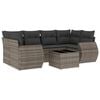 vidaXL Salon de jardin avec coussins 7 pcs gris r&eacute;sine tress&eacute;e