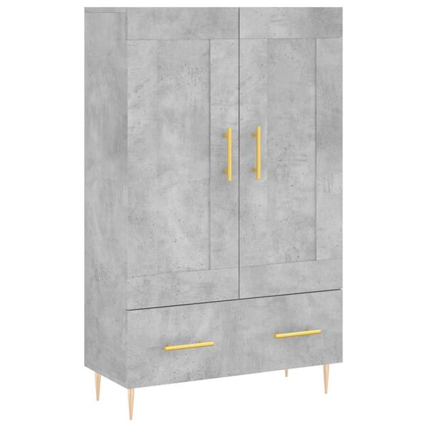 vidaXL Buffet haut gris b&eacute;ton 69,5x31x115 cm bois d'ing&eacute;nierie