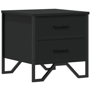 vidaXL Table de chevet noir 40x41x40 cm bois d&rsquo;ing&eacute;nierie