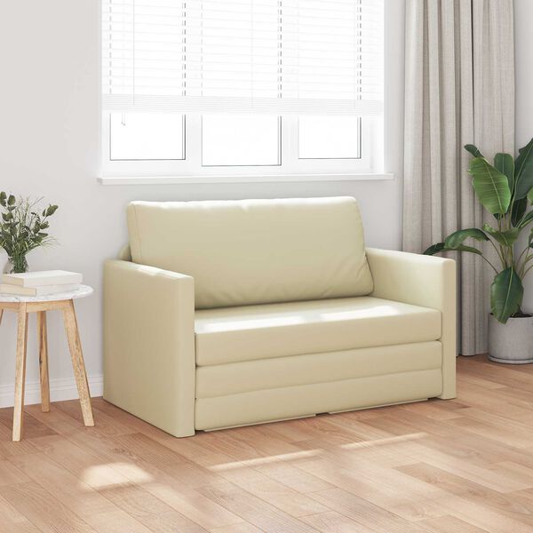 vidaXL Canap&eacute;-Lit 110cm Cr&egrave;me Simili cuir