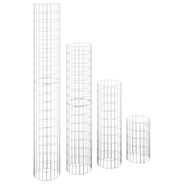 vidaXL Lits surélevés à gabion circulaires 4 pcs Ø30x50/100/150/200 cm