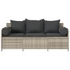 vidaXL Canapé de jardin et coussins 3 places gris clair résine tressée