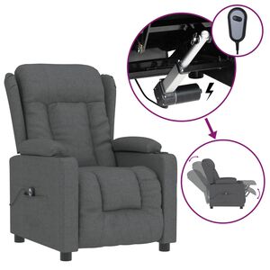 vidaXL Fauteuil inclinable &eacute;lectrique Gris fonc&eacute; Tissu
