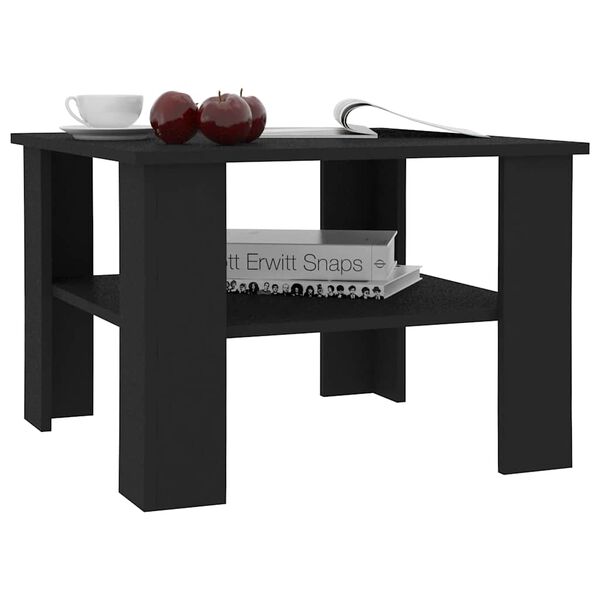 vidaXL Table basse Noir 60x60x42 cm Bois d’ingénierie