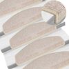 vidaXL Tapis d'escalier 15 pi&egrave;ces 65 x 24 x 4 cm Taupe Demi-rond Grand