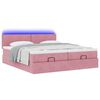 vidaXL Cadre de lit ottoman avec matelas rose 160x200 cm velours