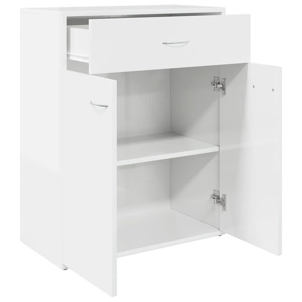 vidaXL Buffet Blanc brillant 60x30x75 cm Bois d'ing&eacute;nierie