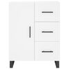 vidaXL Buffet haut Blanc 69,5x34x180 cm Bois d'ing&eacute;nierie