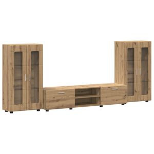 vidaXL Ensemble meuble TV avec tiroir FLORIN 3 pcs Ch&ecirc;ne artisanal