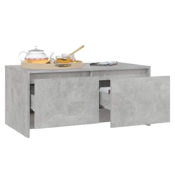 vidaXL Table basse gris b&eacute;ton 90x50x41,5 cm bois d'ing&eacute;nierie