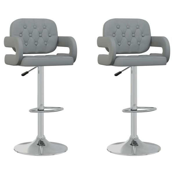 vidaXL Tabourets de bar lot de 2 gris similicuir