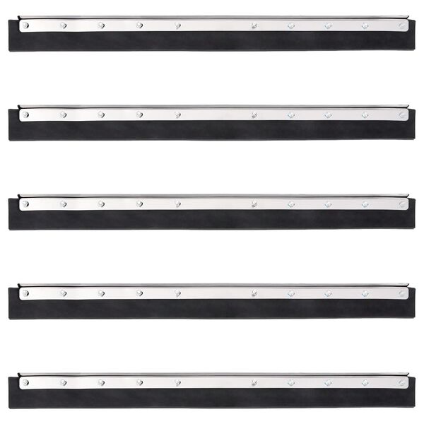 vidaXL T&ecirc;tes de raclette de sol 5 pcs 75x2x5 cm acier et caoutchouc