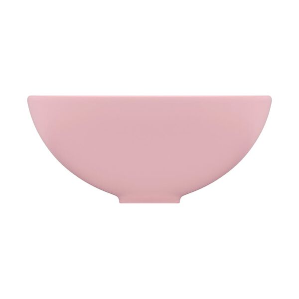 vidaXL Lavabo rond de salle de bain Rose mat 32,5x14 cm C&eacute;ramique