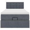 vidaXL Cadre de lit ottoman et matelas gris fonc&eacute; 90x200 cm velours