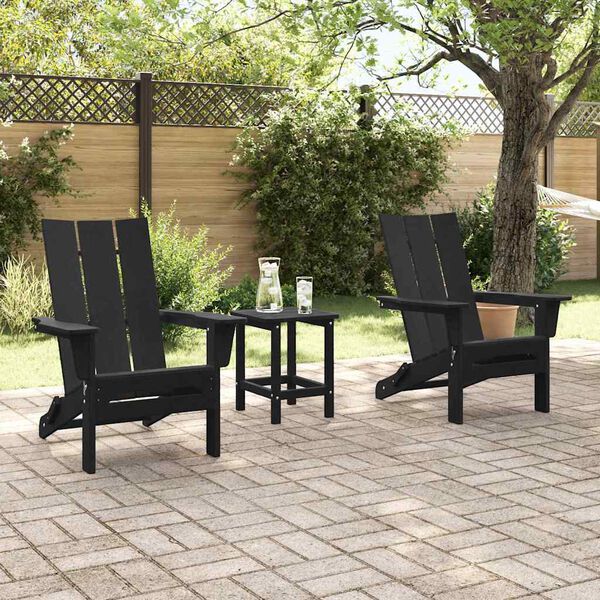 vidaXL Chaise de jardin 2 pcs Noir 80.5 x 74.5 x 92 cm Poly&eacute;thyl&egrave;ne