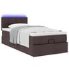vidaXL Lit ottoman avec matelas et LED marron fonc&eacute; 90x200 cm tissu