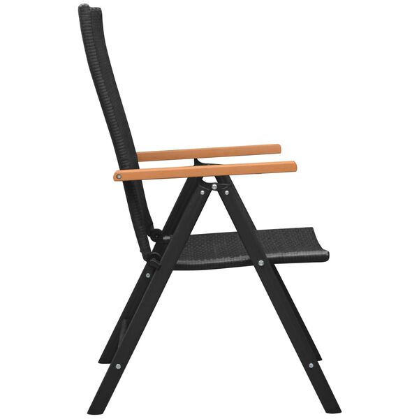 vidaXL Chaises empilables de jardin lot de 2 Résine tressée Noir