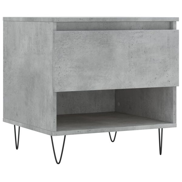 vidaXL Table basse gris b&eacute;ton 50x46x50 cm bois d'ing&eacute;nierie