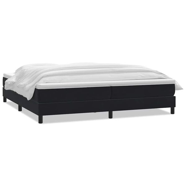 vidaXL Sommier &agrave; lattes de lit avec matelas noir 180x220 cm velours