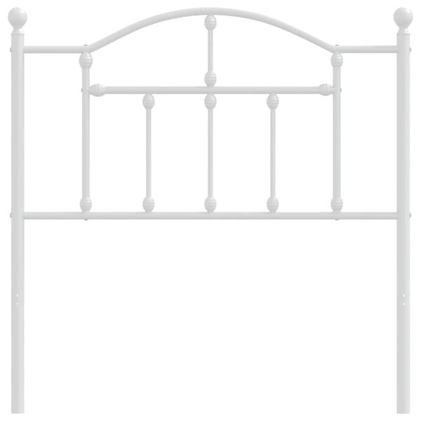 vidaXL T&ecirc;te de lit de remplacement m&eacute;tal blanc 90 cm