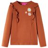 vidaXL T-shirt enfants &agrave; manches longues cognac 128